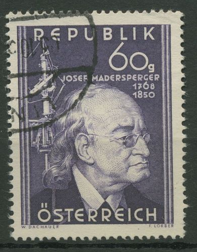 Österreich 1950 100. Todestag von Josef Madersperger 951 gestempelt