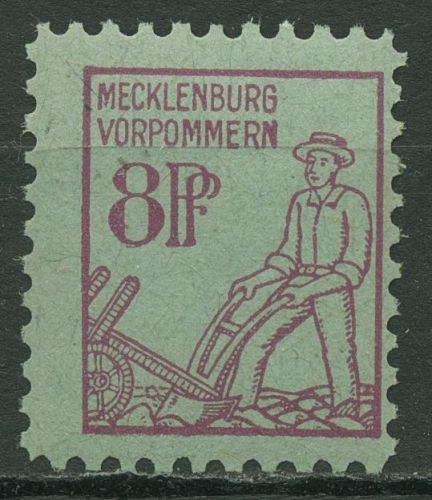 SBZ Mecklenburg-Vorpommern 1945 Freim. hellbläulichgrünes Papier 13 x postfrisch