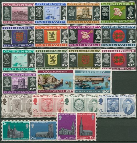 Guernsey 1971 Kompletter Jahrgang (39/61), postfrisch (SG95106)