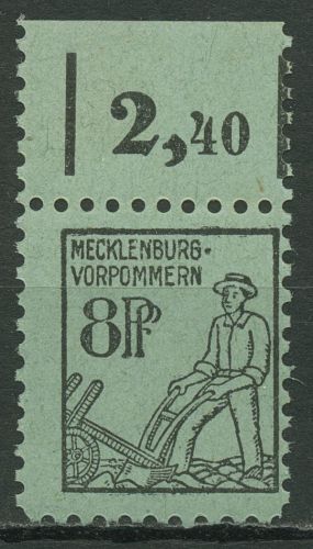 SBZ Mecklenburg-Vorpommern 1945 Freimarke Oberrand 14 x OR postfrisch
