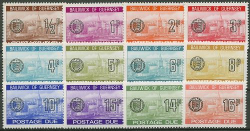 Guernsey Portomarken 1977 Hafenstadt St. Peter Port P 18/27 + 28/29 postfrisch
