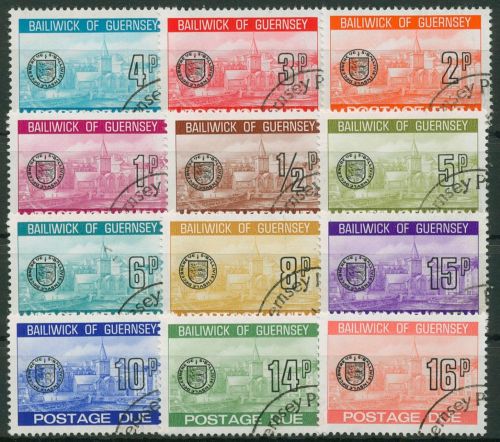 Guernsey Portomarken 1977 Hafenstadt St. Peter Port P 18/27 + 28/29 gestempelt
