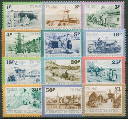 Guernsey Portomarken 1982 Ansichten Inseln Guernsey und Sark P 30/41 postfrisch