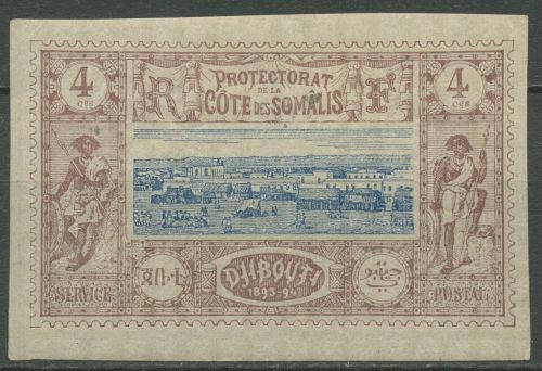 Franz. Somaliküste 1894 Stadtansicht 8 mit Falz