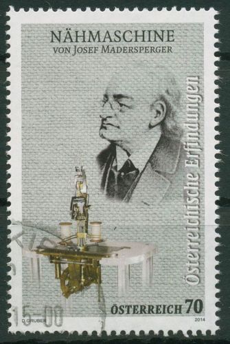 Österreich 2014 Erfinder Josef Madersperger Die Nähmaschine 3141 gestempelt