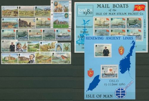Isle of Man 1980 kompletter Jahrgang (159/81, Block 3/4), postfrisch (SG95092)