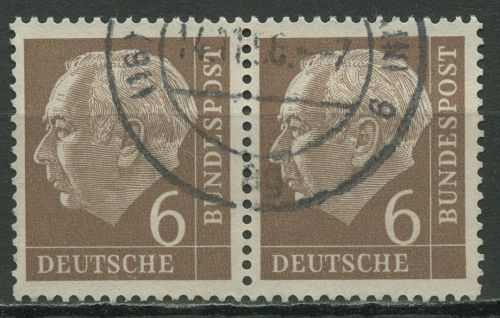Bund 1954 Bundespräsident Theodor Heuss 180 waagerechts Paar gestempelt