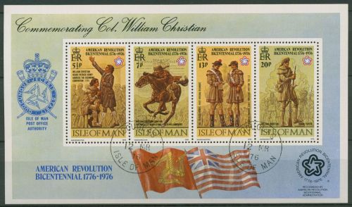 Isle of Man 1976 Amerika Unabhängigkeit Block 2 gestempelt (C63007)
