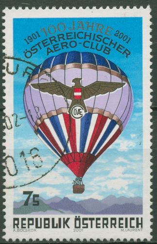 Österreich 2001 Luftfahrt Aero-Club Ballon 2346 gestempelt