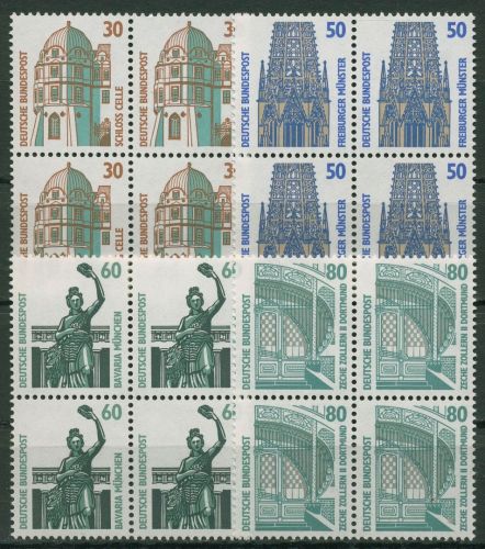 Bund 1987 Sehenswürdigkeiten SWK 1339/42 4er-Block postfrisch