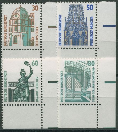 Bund 1987 Sehenswürdigkeiten SWK 1339/42 Ecke 4 postfrisch