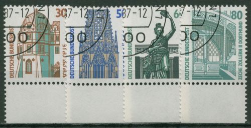 Bund 1987 Sehenswürdigkeiten SWK mit Unterrand 1339/42 UR gestempelt
