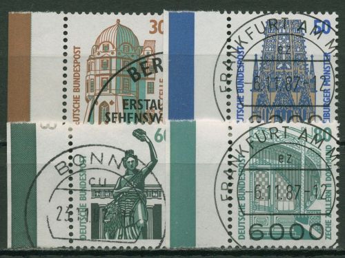 Bund 1987 Sehenswürdigkeiten SWK mit Rand links 1339/42 SR li. gestempelt