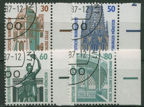 Bund 1987 Sehenswürdigkeiten SWK mit Rand rechts 1339/42 SR re. gestempelt