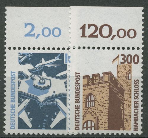 Bund 1988 Sehenswürdigkeiten SWK mit Oberrand 1347/48 OR postfrisch