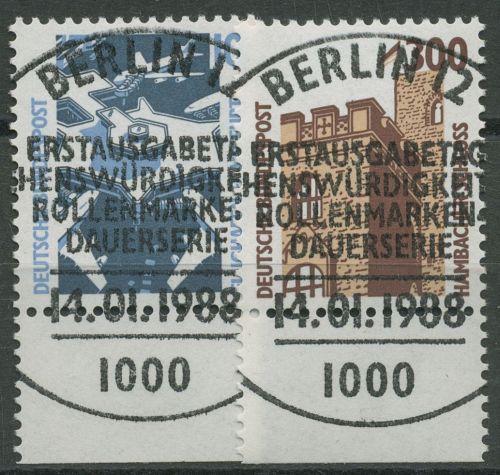 Bund 1988 Sehenswürdigkeiten SWK mit Unterrand 1347/48 UR mit TOP ESST BERLIN