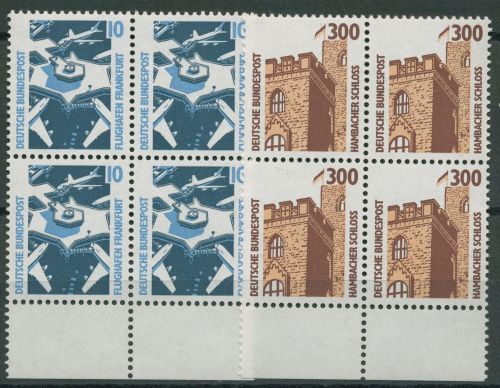Bund 1988 Sehenswürdigkeiten SWK 1347/48 4er-Block UR postfrisch