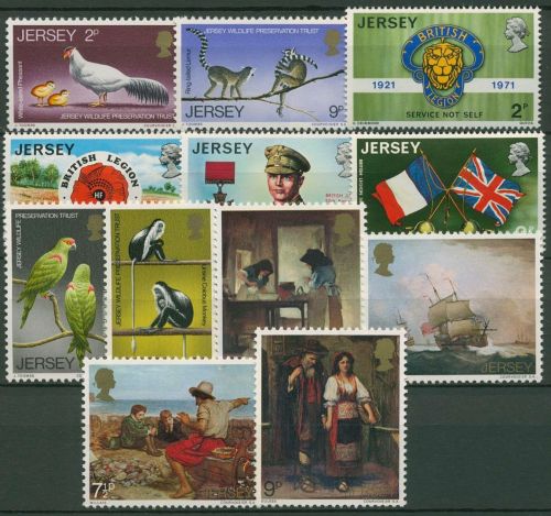 Jersey 1971 kompletter Jahrgang (49/60), postfrisch (SG95071)