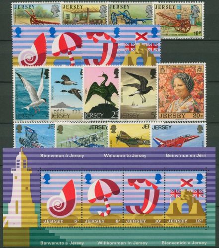 Jersey 1975 kompletter Jahrgang (114/30, Block 1), postfrisch (SG95075)