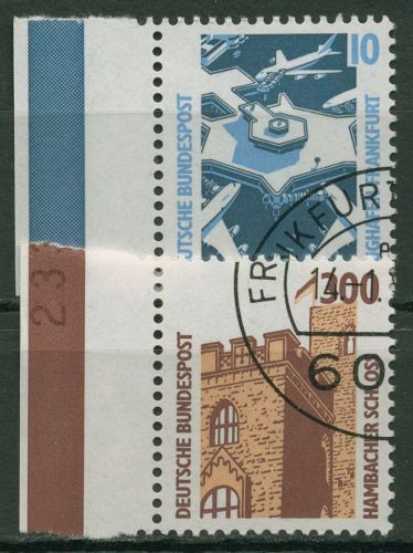 Bund 1988 Sehenswürdigkeiten SWK mit Rand links 1347/48 SR li. gestempelt