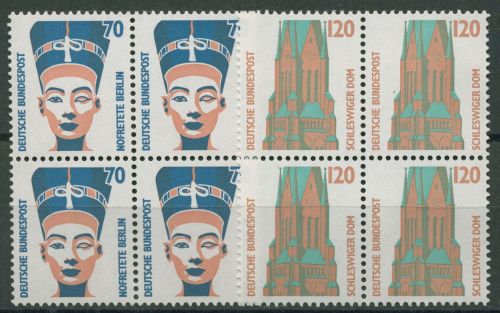 Bund 1988 Sehenswürdigkeiten SWK 1374/75 4er-Block postfrisch