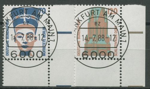 Bund 1988 Sehenswürdigkeiten SWK 1374/75 Ecke 4 gestempelt
