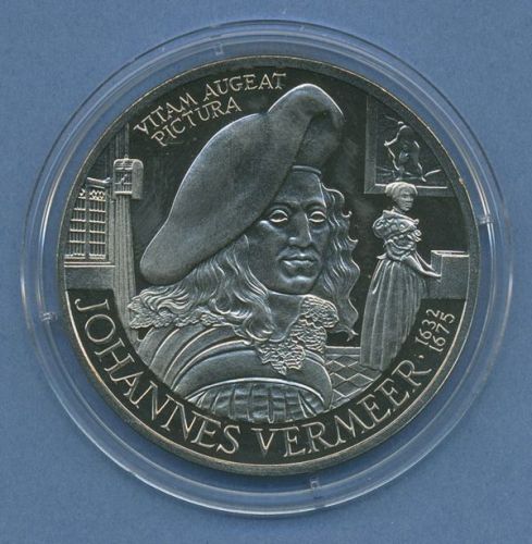 Niederlande 10 ECU 1996, Barock Maler Johannes Vermeer, st in Kapsel (m4728)