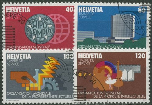 Weltorganisation f. geistiges Eigentum (WIPO) 1982 WIPO-Emblem 1/4 gestempelt