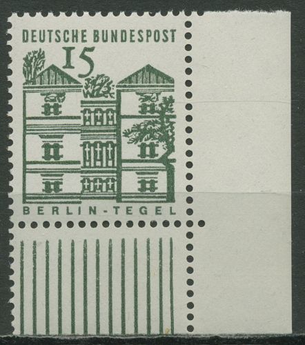 Bund 1964/65 Bauwerke klein, Berlin Tegel 455 a Ecke 4 postfrisch