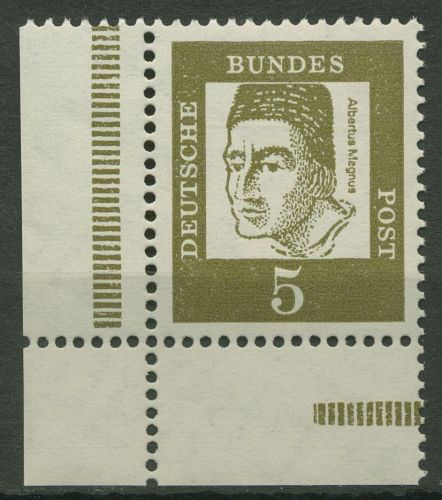 Bund 1961 Bedeutende Deutsche Ecke aus MHB 347 yb ER 9.3 postfrisch