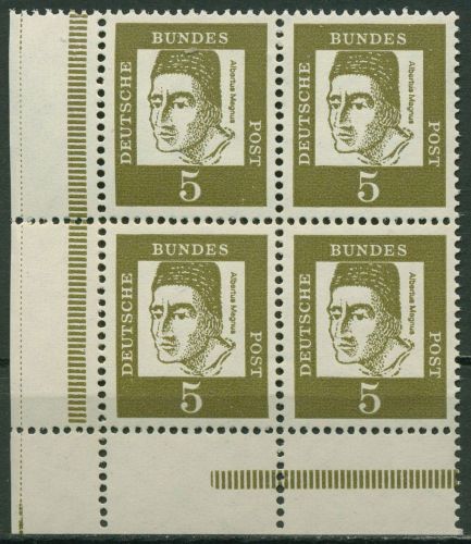 Bund 1961 Bedeutende Deutsche Ecke aus MHB 347 yb ER 9.8 4er-Block postfrisch