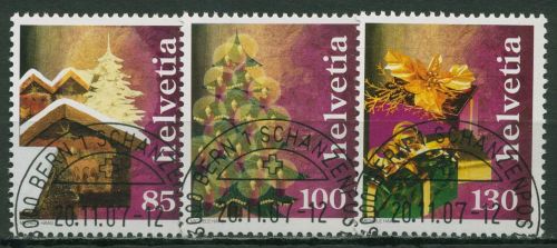 Schweiz 2007 Weihnachtsbräuche Weihnachtsbaum Geschenke 2036/38 gestempelt