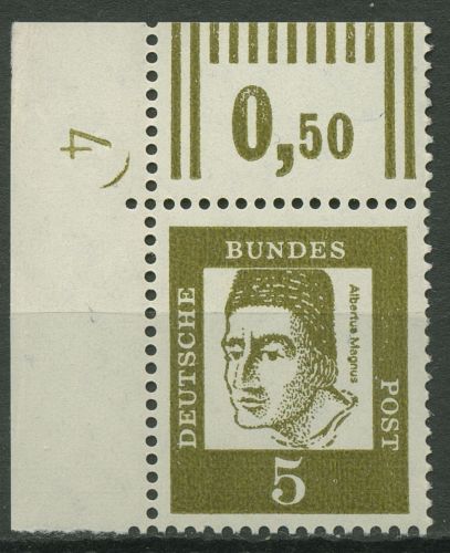Bund 1961 Bed. Deutsche Bogenmarken Druckerzeichen 347 y DZ 4 postfrisch