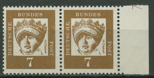 Bund 1961 Bed. Deutsche Druckerzeichen waag. Paar 348 y DZ 7 rechts postfrisch