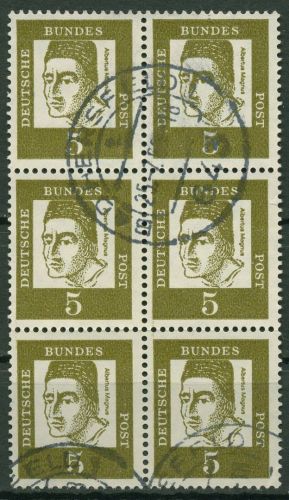 Bund 1961 Bedeutende Deutsche 347 ya 6er-Block gestempelt