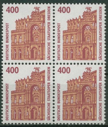 Bund 1991 Sehenswürdigkeiten SWK 1562 u 4er-Block postfrisch