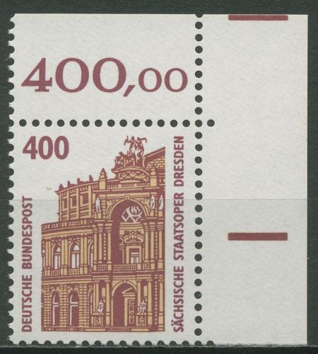 Bund 1991 Sehenswürdigkeiten SWK 1562 u Ecke 2 postfrisch