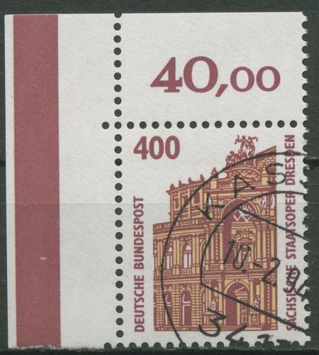 Bund 1991 Sehenswürdigkeiten SWK 1562 u Ecke 1 gestempelt