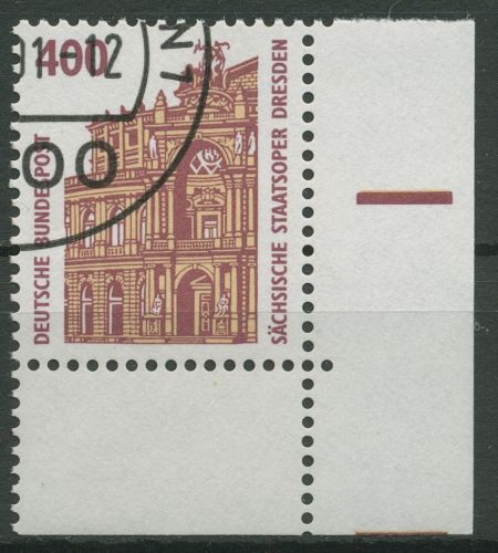 Bund 1991 Sehenswürdigkeiten SWK 1562 u Ecke 4 gestempelt