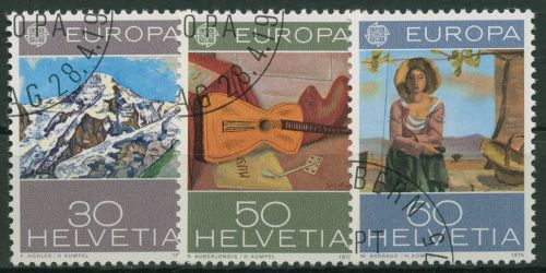 Schweiz 1975 Europa CEPT Gemälde 1050/52 gestempelt