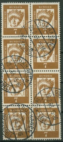 Bund 1961 Bedeutende Deutsche 348 y 8er-Block gestempelt