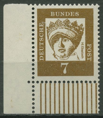 Bund 1961 Bedeutende Deutsche 348 y W UR Ecke 3 postfrisch
