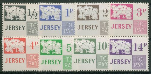 Jersey Portomarken 1971 Ziffern Landkarte P 7/14 postfrisch