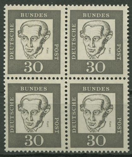 Bund 1961 Bedeutende Deutsche 354 y 4er-Block postfrisch
