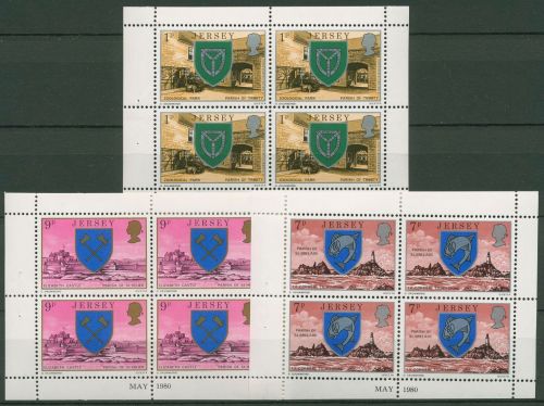 Jersey 1980 Wappen Heftchenblatt H-Blatt 3, 0-21, 0-24 postfrisch (C63052)