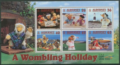 Alderney 2000 Fernsehen Wombles Block 7 postfrisch (C90372)