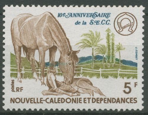 Neukaledonien 1977 Pferdezüchterverband Stute mit Fohlen 602 postfrisch