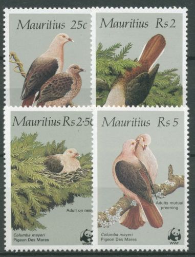 Mauritius 1985 WWF Naturschutz Rosentaube 609/12 postfrisch