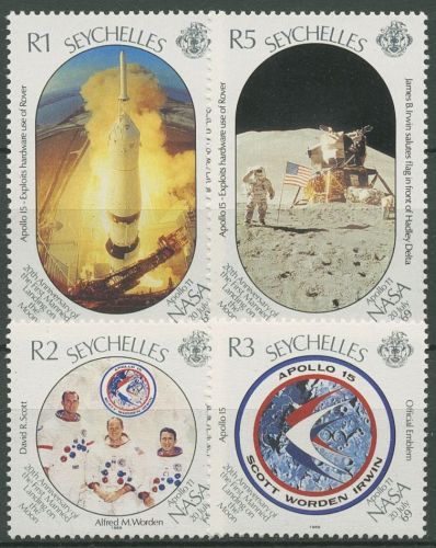 Seychellen 1989 Apollo 15, 20 J. erste bemannte Mondlandung 694/97 postfrisch