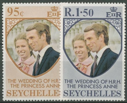 Seychellen 1973 Hochzeit von Prinzessin Anne u. Mark Phillips 316/17 postfrisch